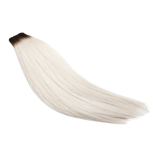DARK ROOTED SNOW WHITE, *STRANDS (I-TIP) SCARLETT HAIR EXTENSIONS