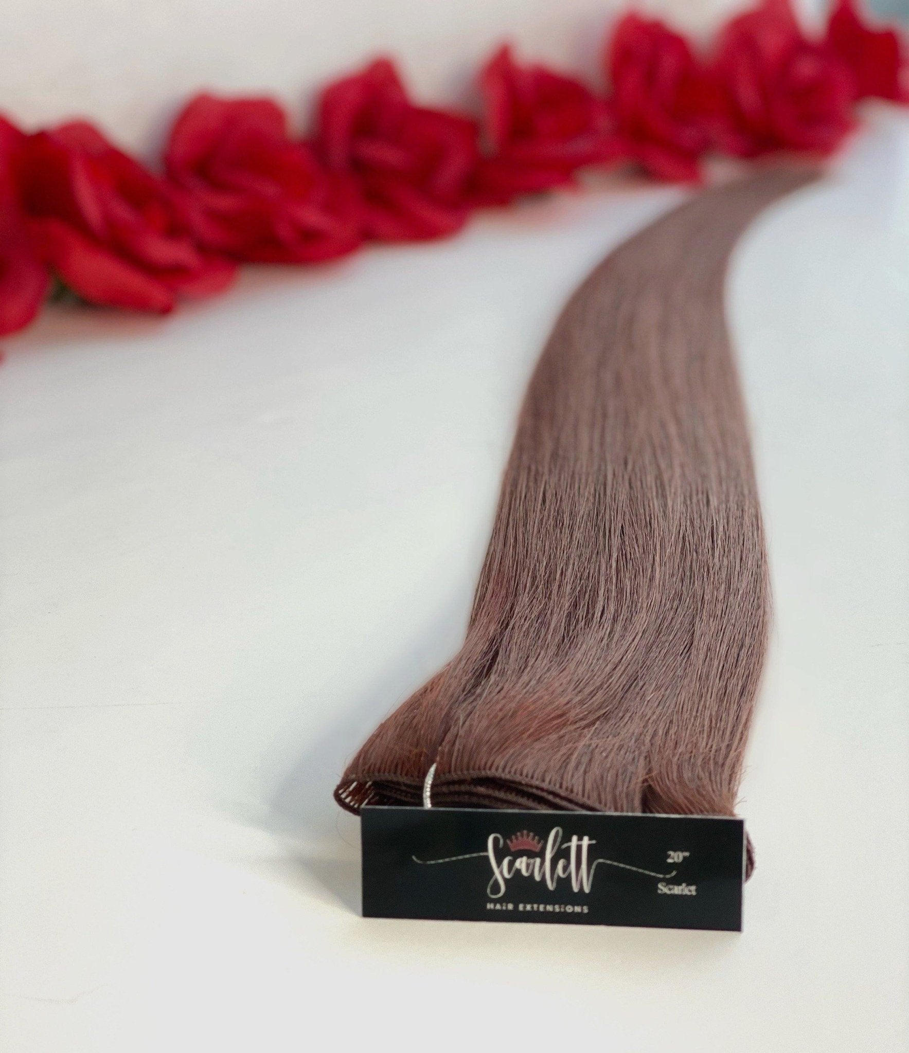 LUX 16", 20" Scarlet Red *Hand Tied Weft - Scarlett Hair Extensions
