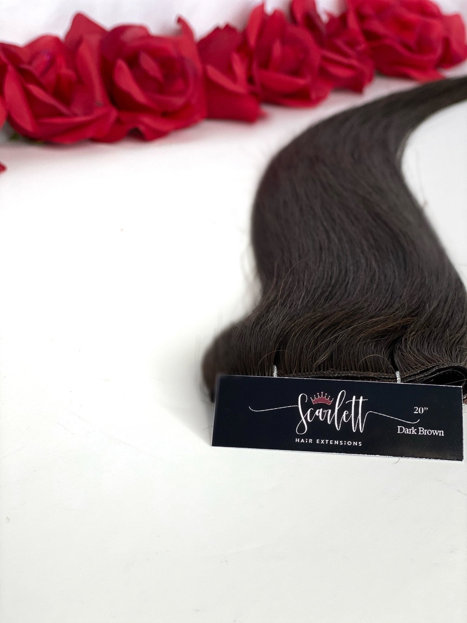 LUX 16" Dark Brown *Hand Tied Weft - Scarlett Hair Extensions