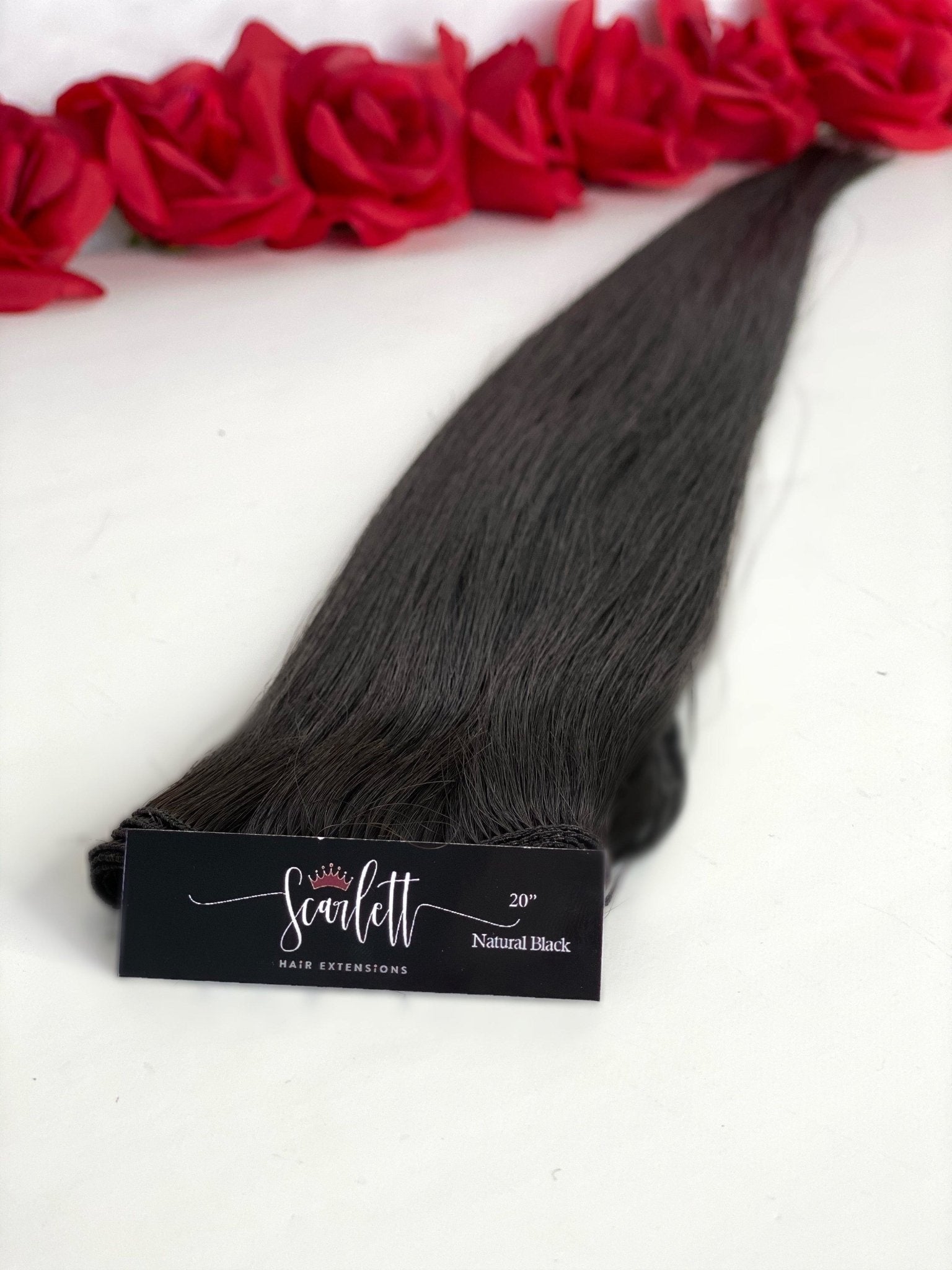 LUX 16" Natural Black *Hand Tied Weft - Scarlett Hair Extensions