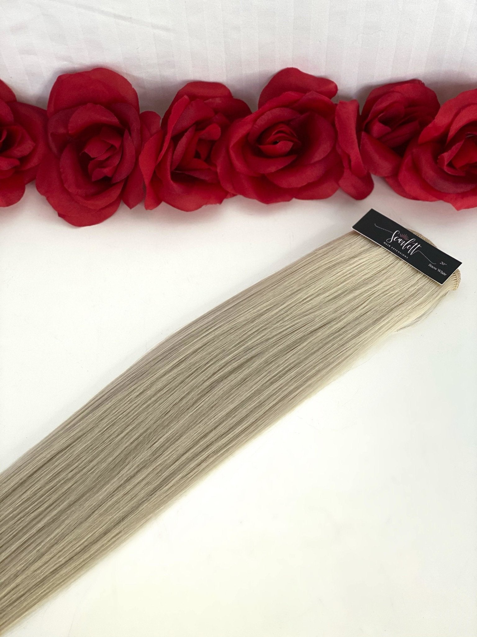 LUX 16" Snow White *Hand Tied Weft - Scarlett Hair Extensions