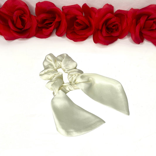 Silk Scrunchie *Bunny Tail * Blonde - Scarlett Hair Extensions